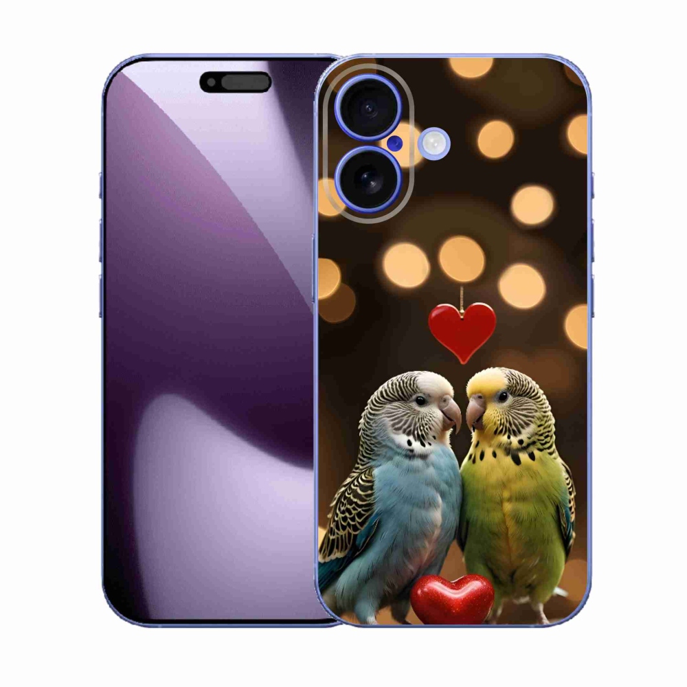 mmCase gél tok az iPhone 17-hez – szerelmes papagájok