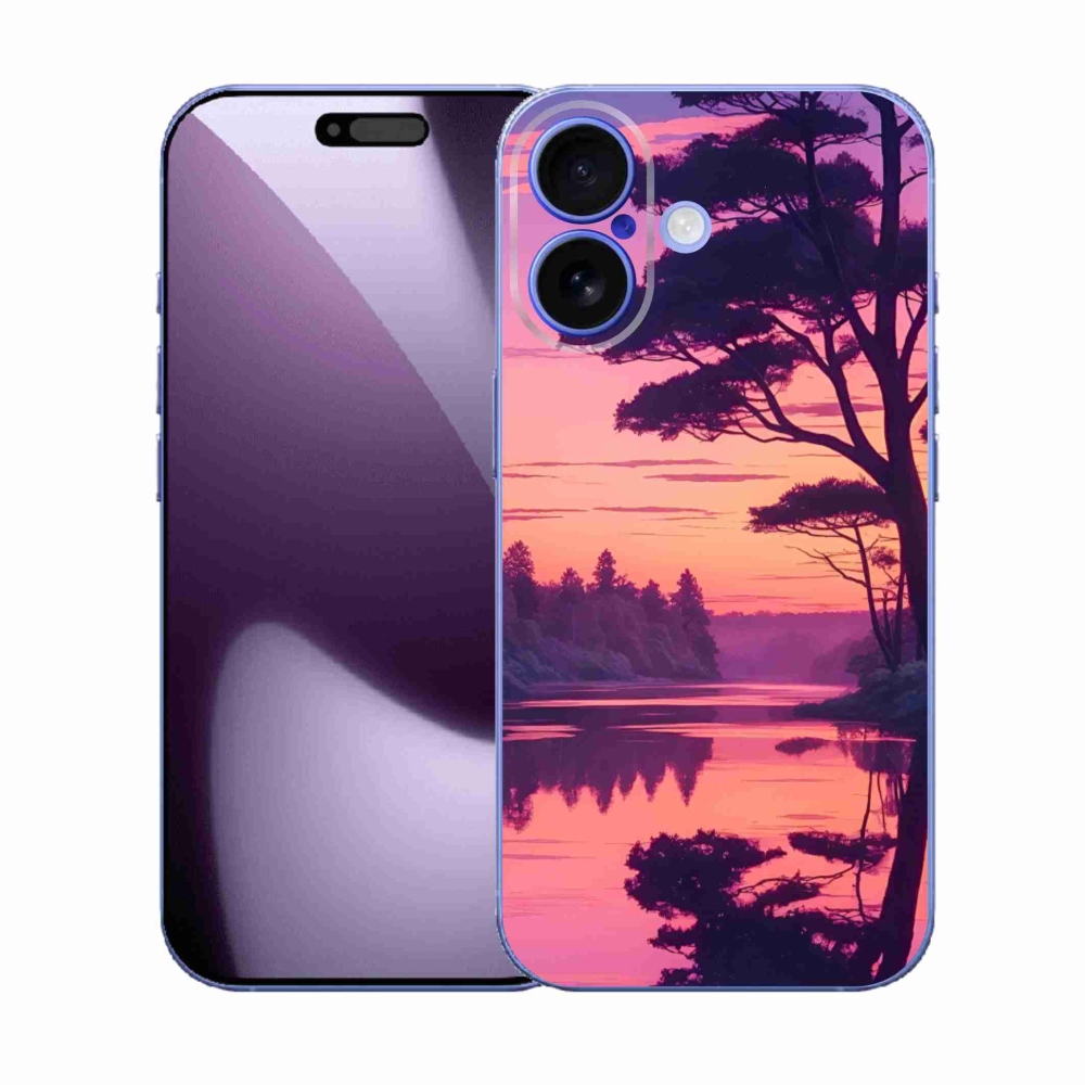 Zselés borítás mmCase iPhone 17 készülékhez - naplemente a tó felett