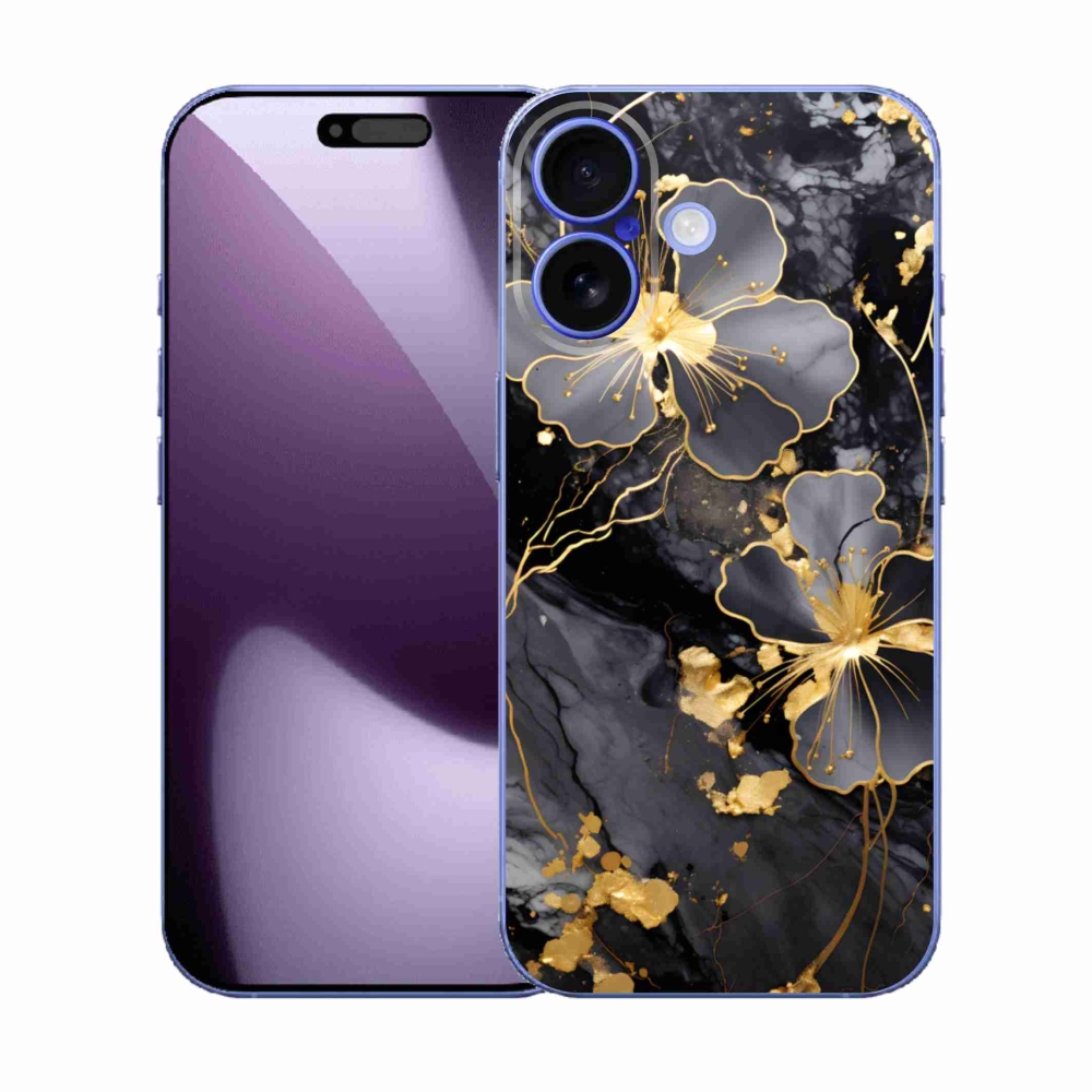 Gél borítás mmCase iPhone 17 készülékhez - arany virágok