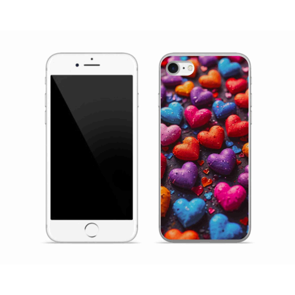 Zselés borítás mmCase iPhone SE (2020) - színes szív