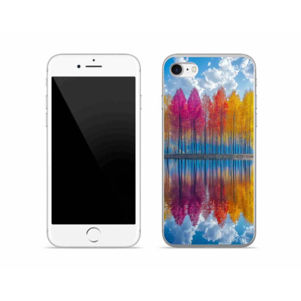 Zselés borítás mmCase iPhone SE (2020) - színes fák