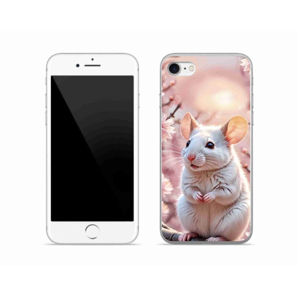 mmCase gél tok az iPhone SE (2020) készülékhez – fehér egér egy ágon