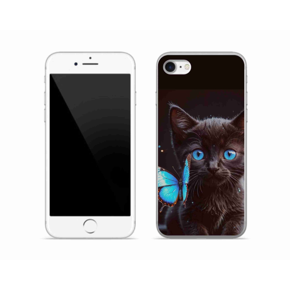 Zselés borítás mmCase iPhone SE (2020) - fekete cica 3