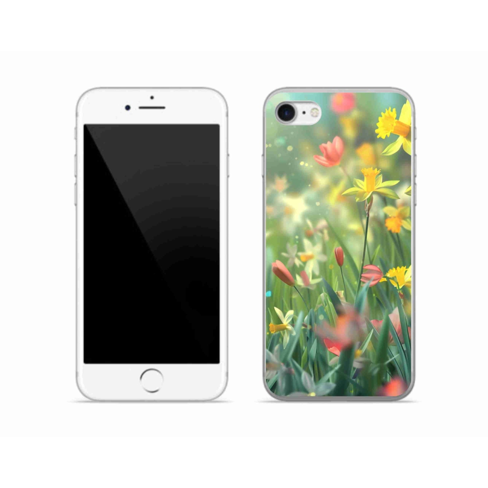 Zselés borítás mmCase iPhone SE (2020) - tavaszi virágok