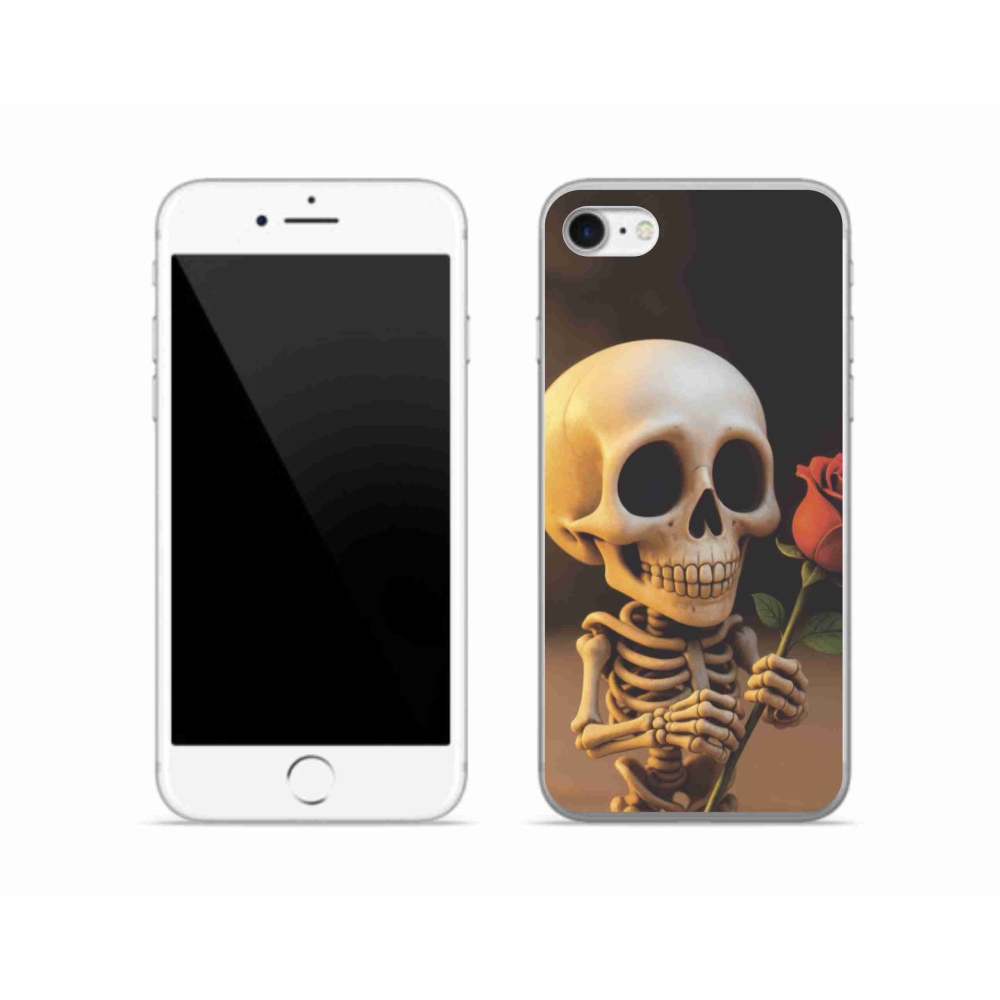 Zselés borítás mmCase iPhone SE (2020) - csontváz rózsával