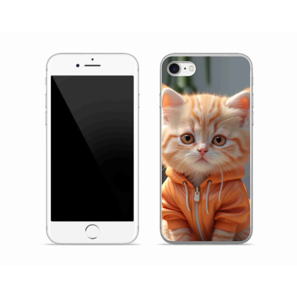 Zselés borítás mmCase iPhone SE (2020) - cica melegítőfelsőben