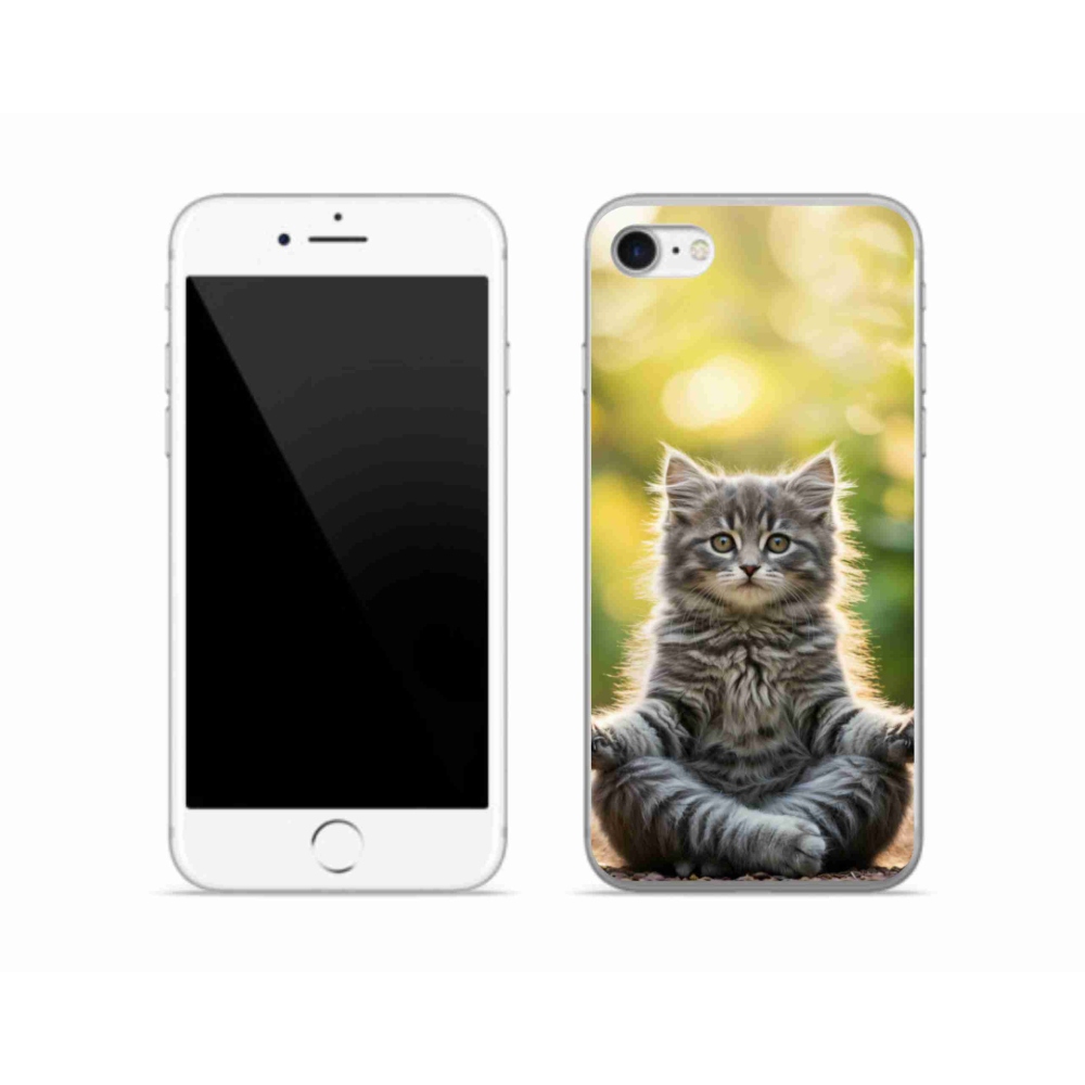 Zselés borítás mmCase iPhone SE (2020) - meditáló cica