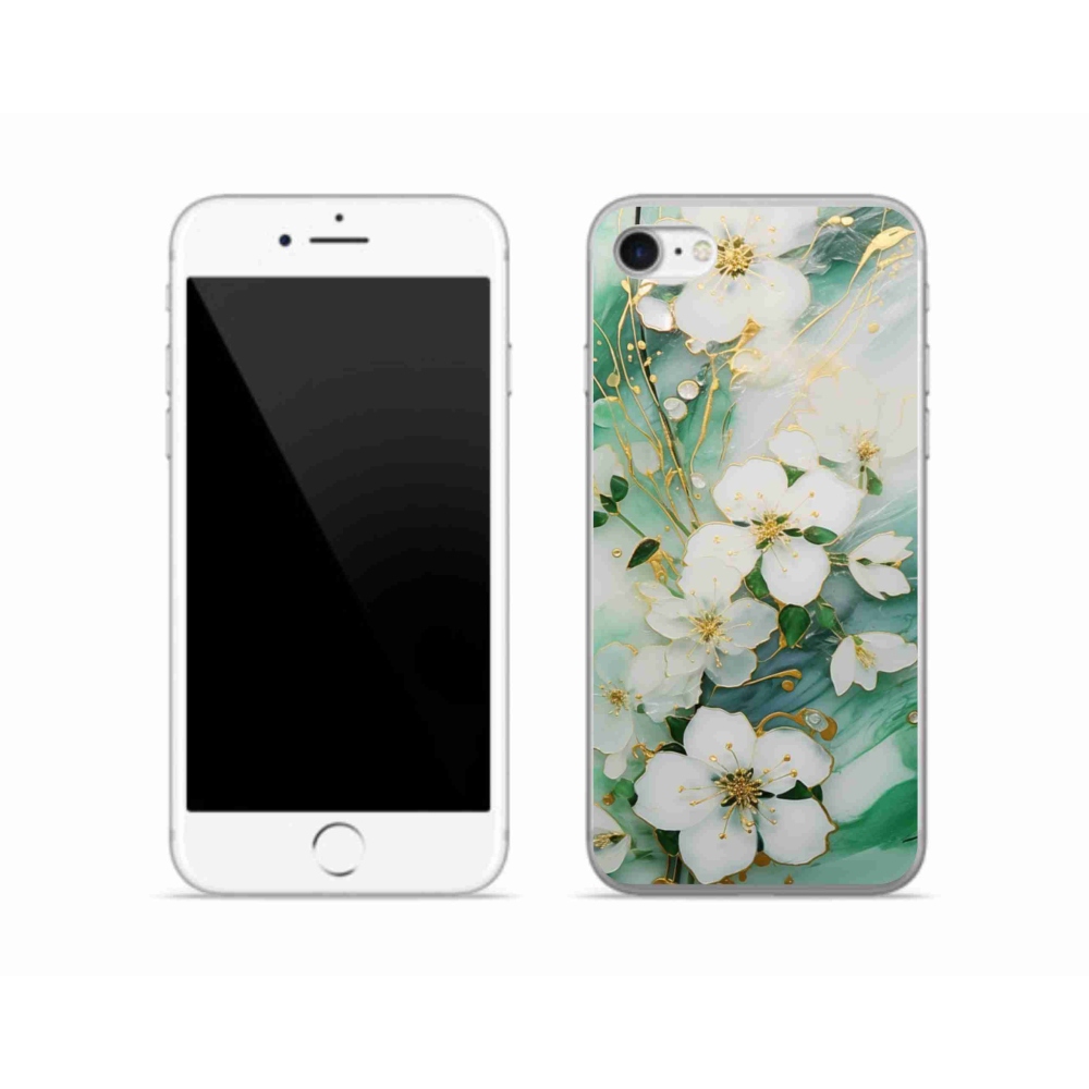 Zselés borítás mmCase iPhone SE (2020) - finom virágokkal