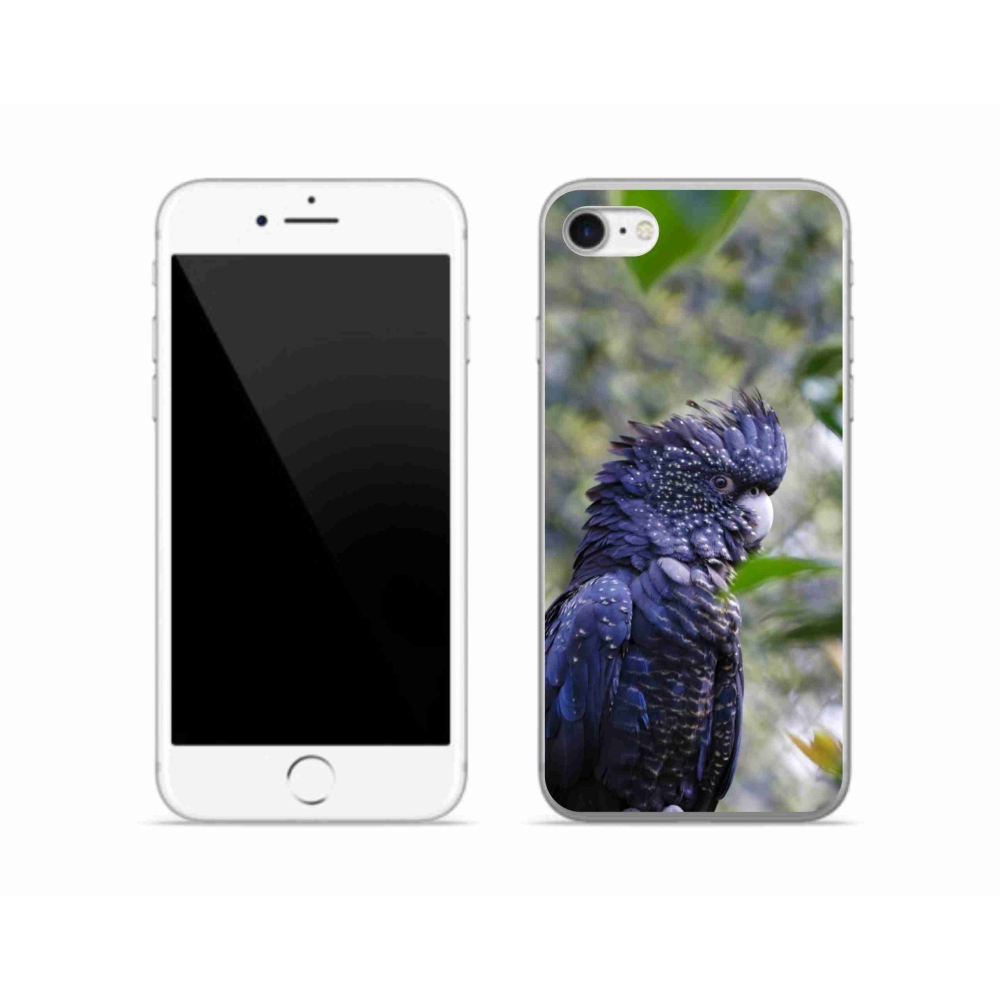 mmCase gél tok az iPhone SE (2020) készülékhez – fekete kakadu papagáj