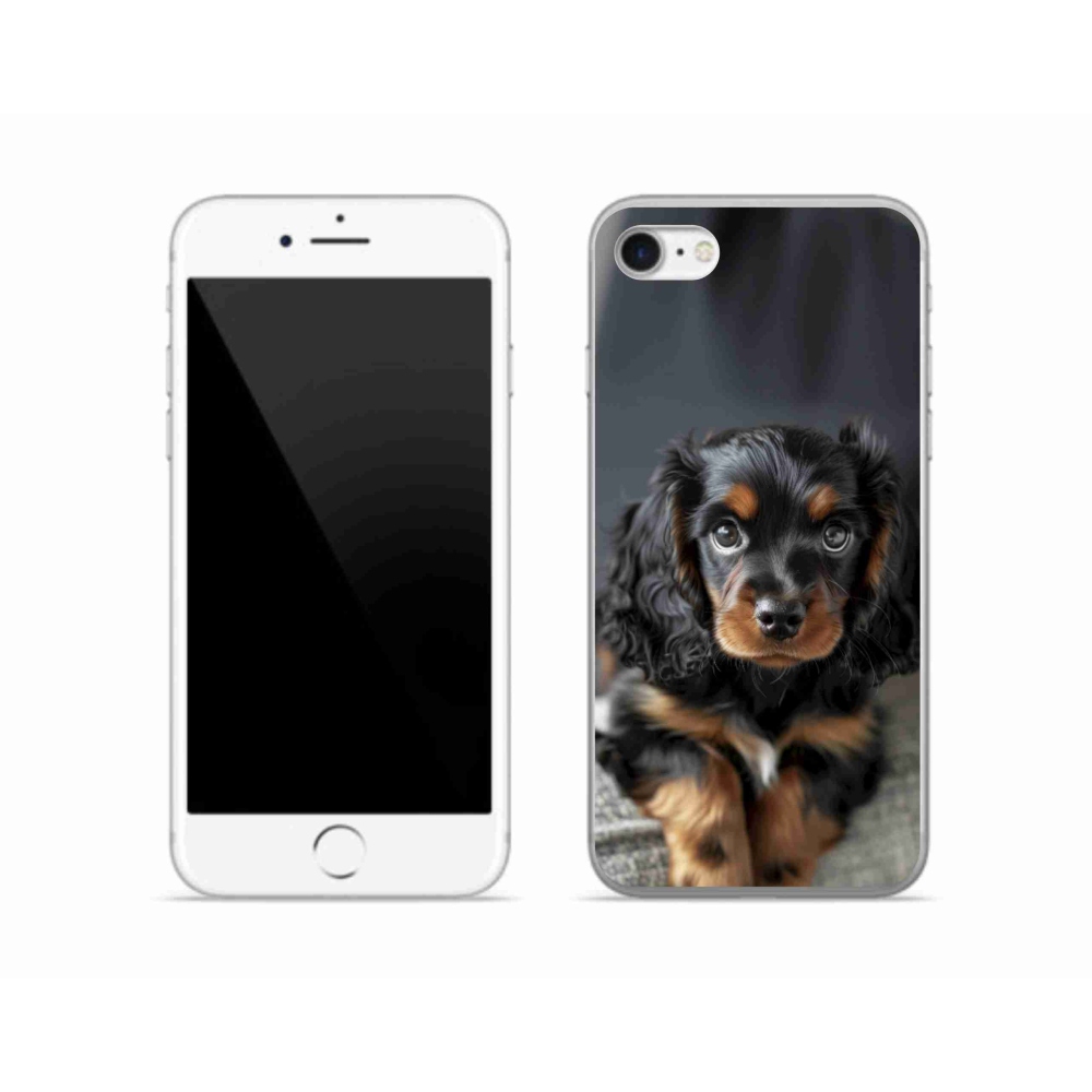 mmCase gél tok az iPhone SE (2020) készülékhez – aranyos, hosszúszőrű tacskó
