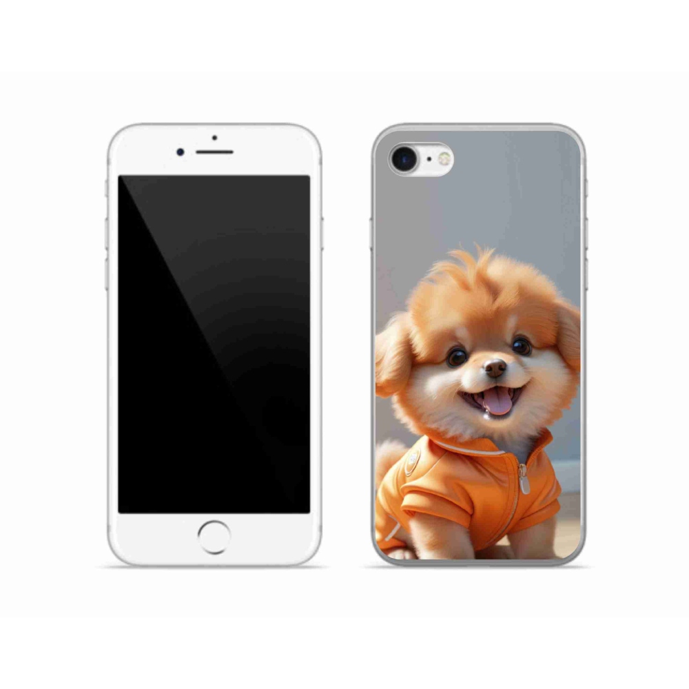 mmCase gél tok az iPhone SE (2020) készülékhez – aranyos pomerániai pulóverben