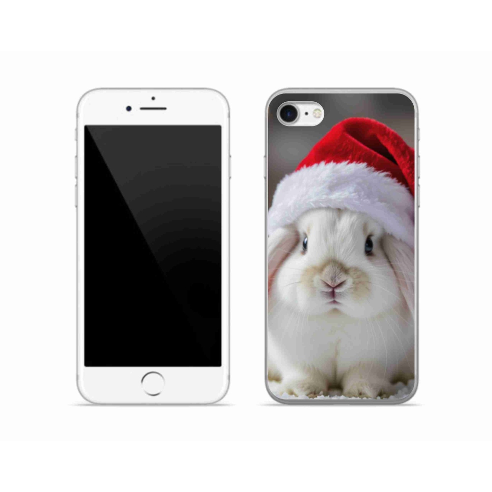 Gél borítás mmCase iPhone SE (2020) - Karácsonyi nyúl