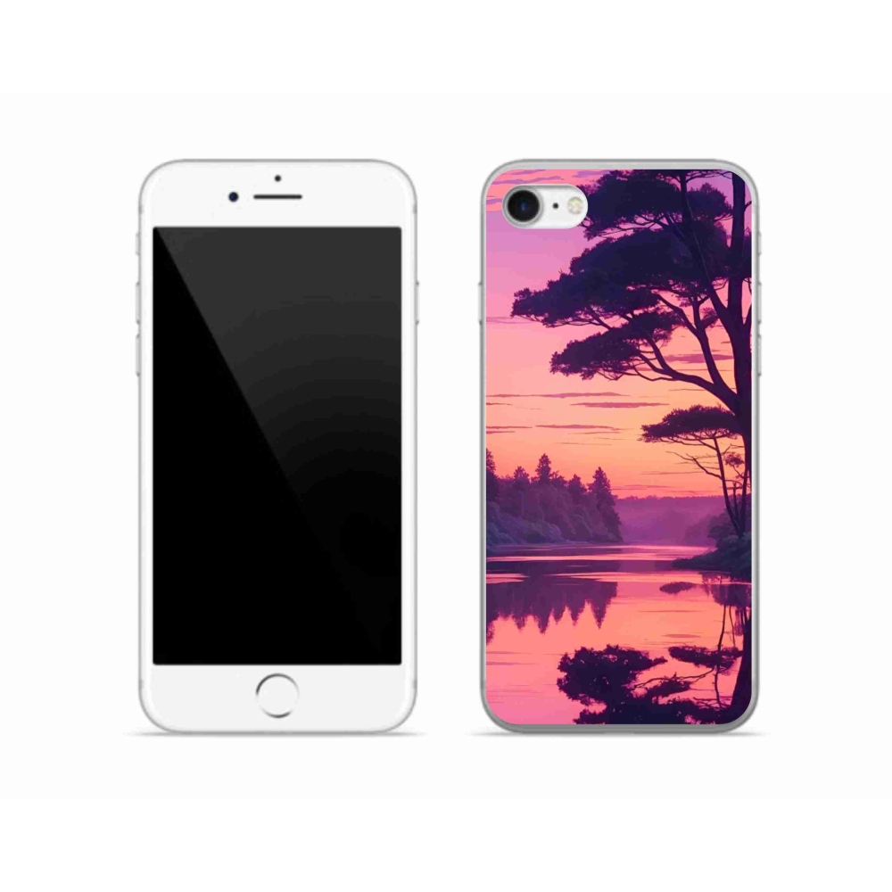 Zselés borítás mmCase iPhone SE (2020) - naplemente a tó fölött