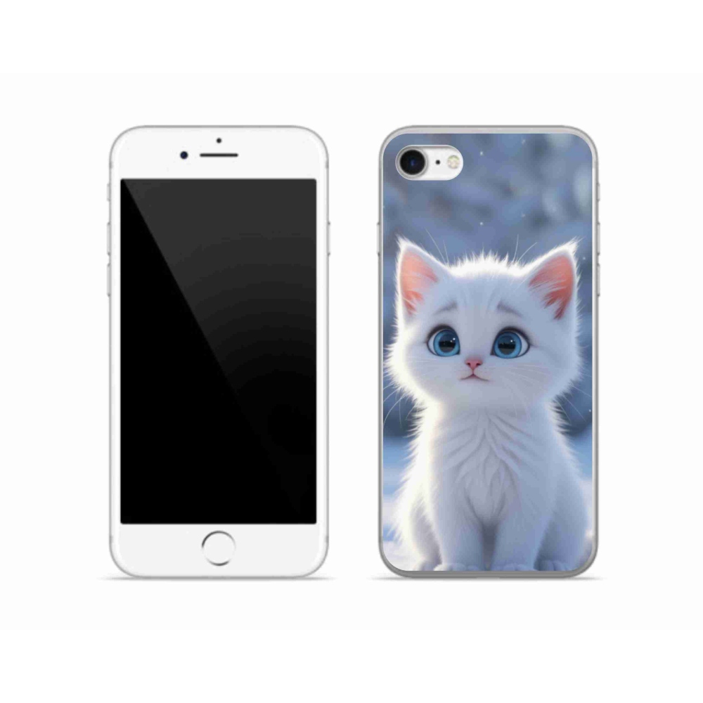mmCase gél tok az iPhone SE (2022) készülékhez – fehér cica 3
