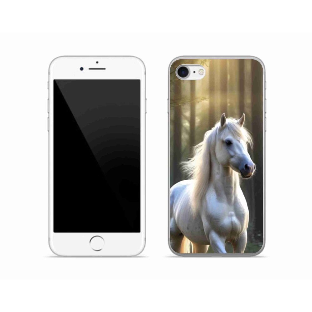 Gél borítás mmCase iPhone SE (2022) - Fehér ló 3