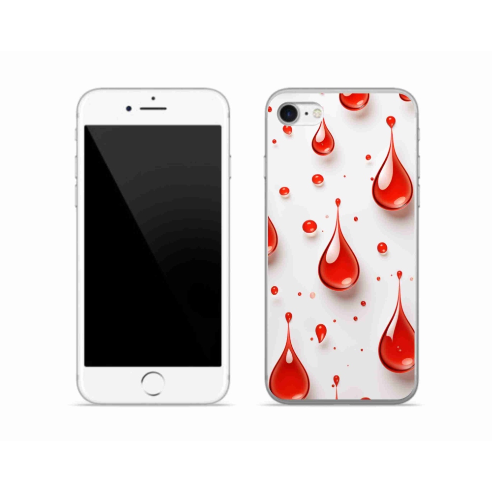 Zselés borítás mmCase iPhone SE (2022) - piros cseppek