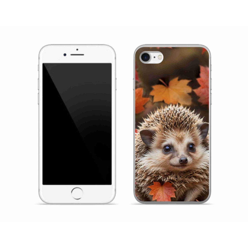 mmCase gél tok az iPhone SE (2022) készülékhez – sün a levelek között