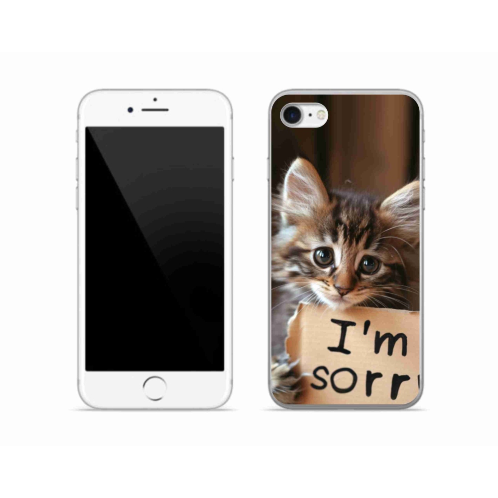 Zselés borítás mmCase iPhone SE (2022) - macska bocsánatkérése
