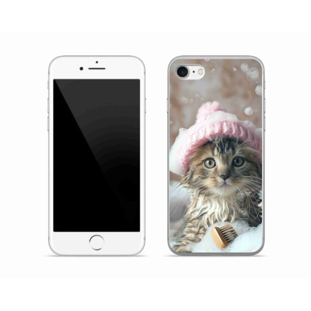 Zselés borítás mmCase iPhone SE (2022) - cica és fürdés