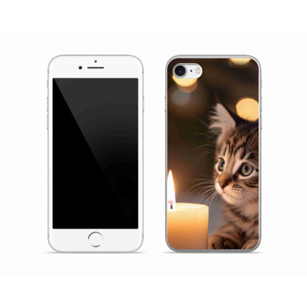 Zselés borítás mmCase iPhone SE (2022) - cica és gyertya
