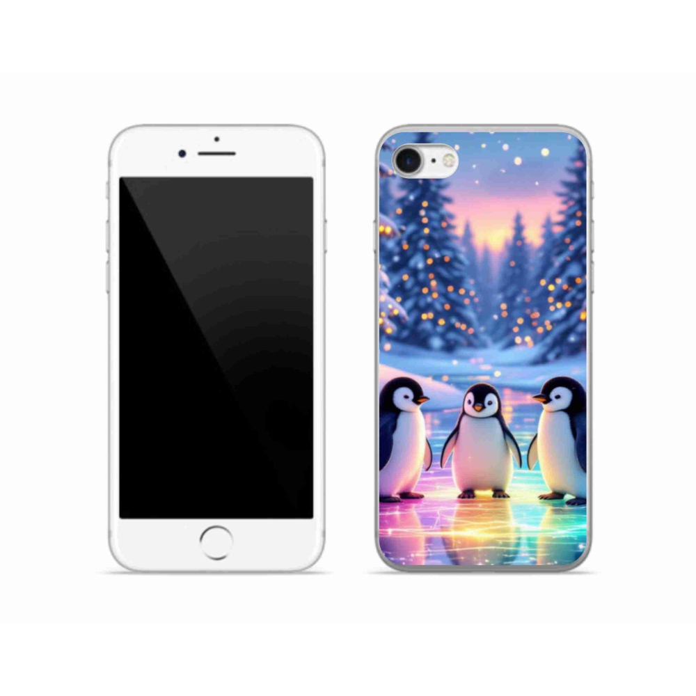 Gél borítás mmCase iPhone SE (2022) - Pingvinek