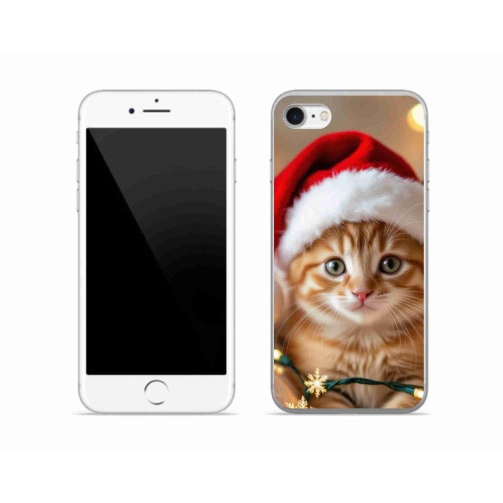 Zselés borítás mmCase iPhone SE (2022) - Karácsonyi cica