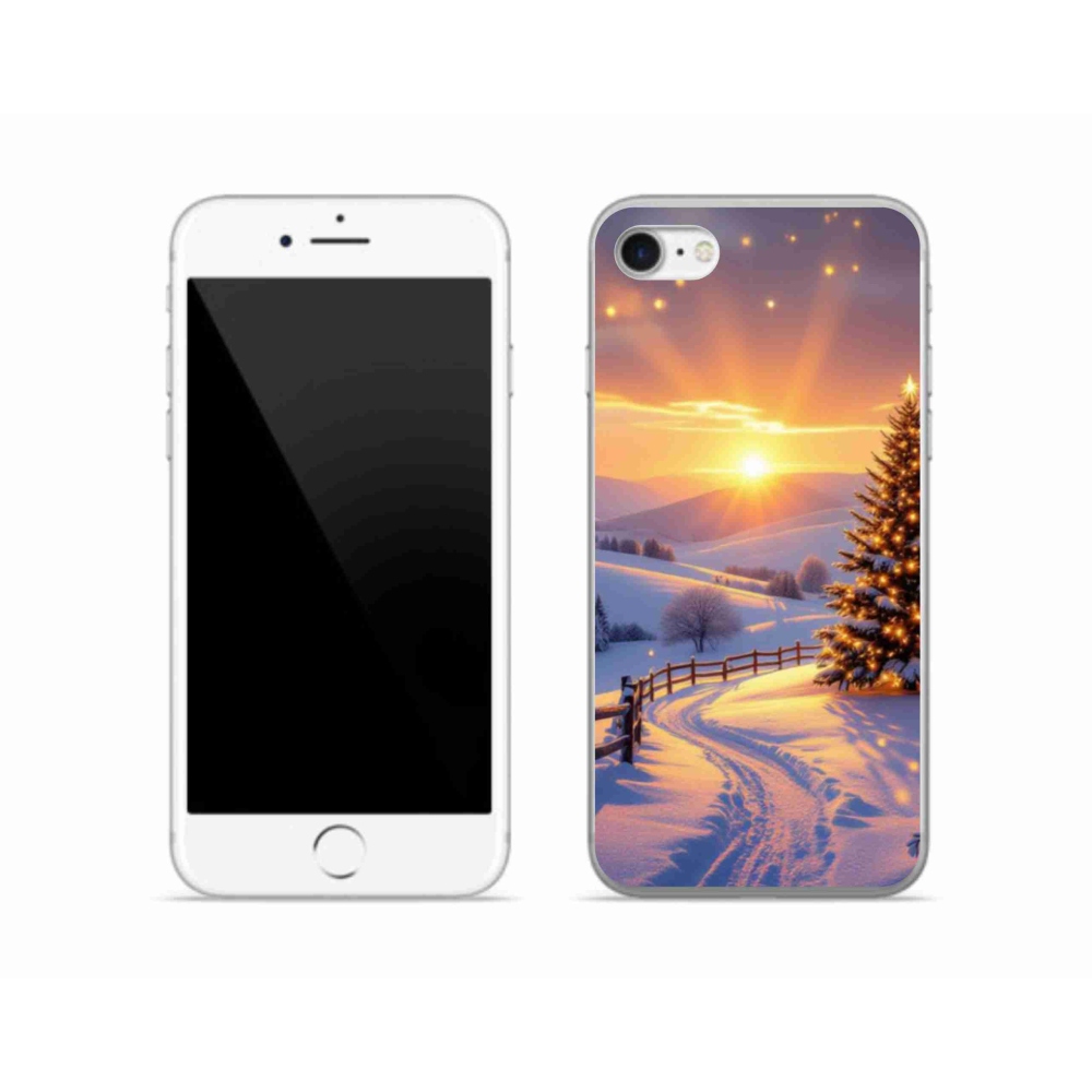 Gél borítás mmCase iPhone SE (2022) - téli tájkép