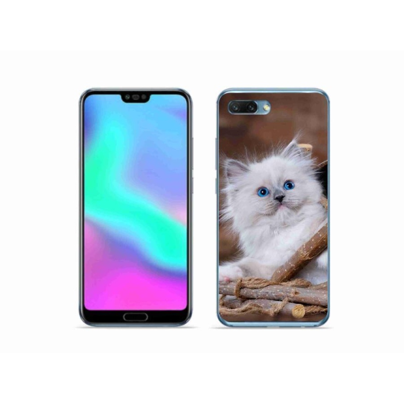 Zselés borítás mmCase a Honor 10 készülékhez - fehér cica