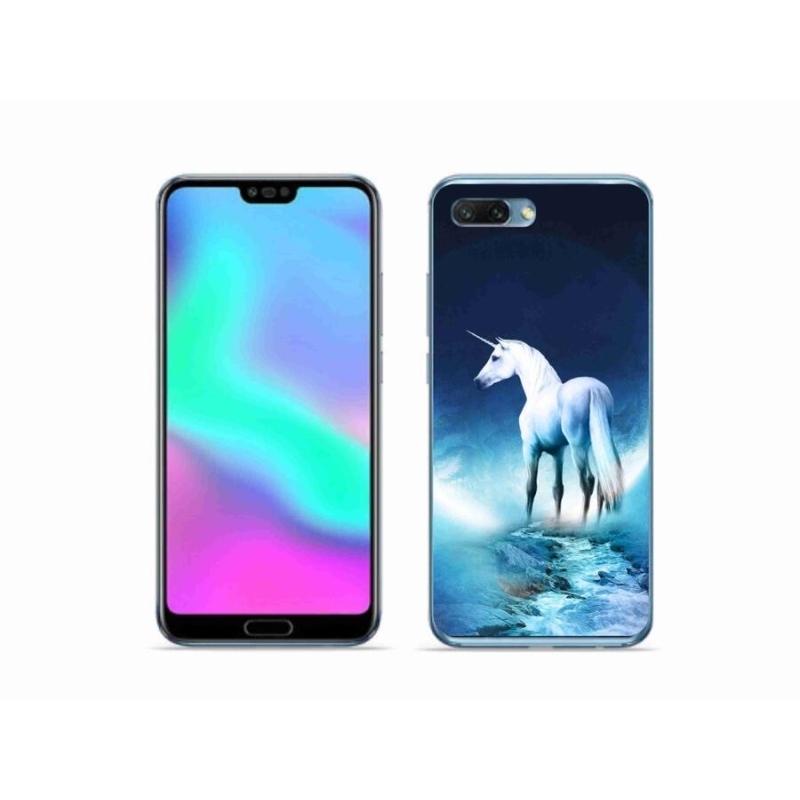 Zselés borítás mmCase Honor 10 készülékhez - fehér egyszarvú