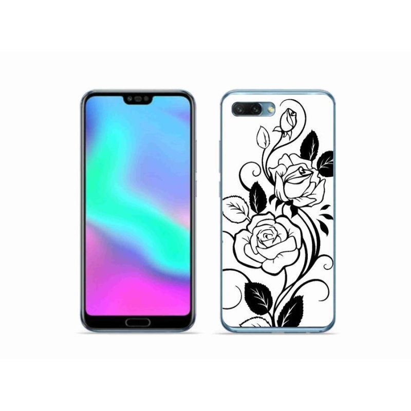 Zselés borítás mmCase a Honor 10 készülékhez - fekete és fehér rózsa