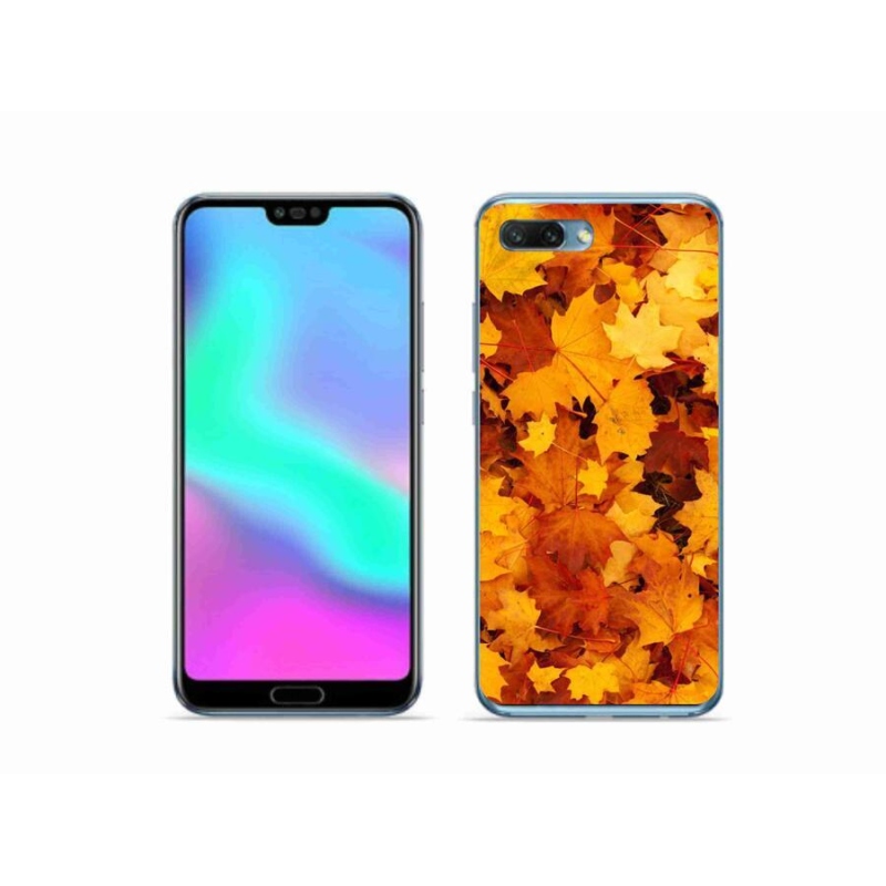 Zselés borító mmCase a Honor 10 számára - juharlevelek
