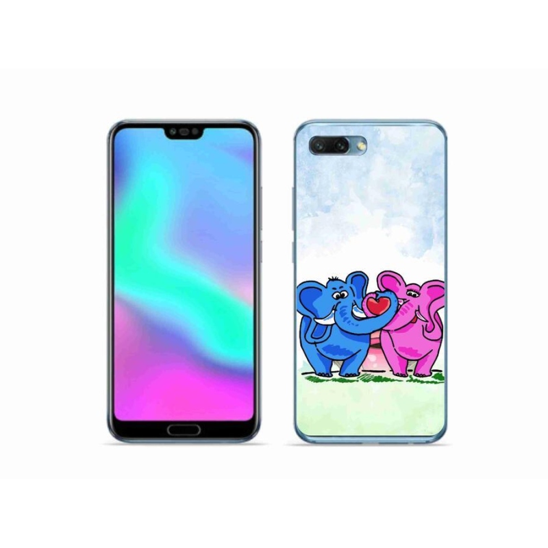 Gél borítás mmCase a Honor 10 készülékhez - szerelmes elefántok