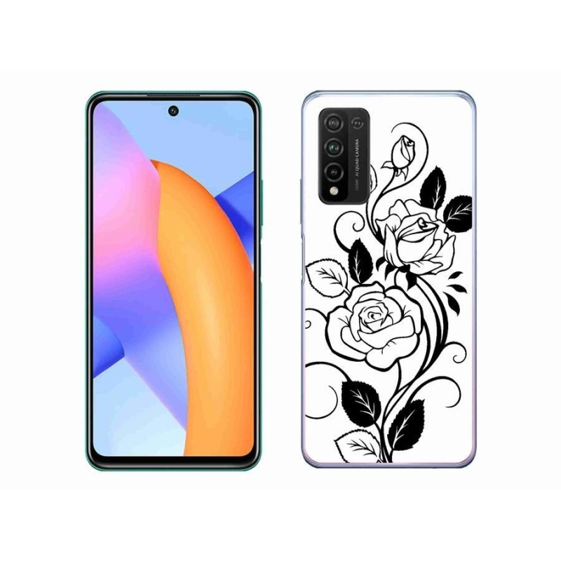 Zselés borítás mmCase a Honor 10X Lite készülékhez - fekete és fehér rózsa
