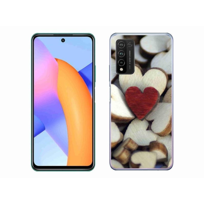 Zselés borítás mmCase a Honor 10X Lite készülékhez - gravírozott piros szív