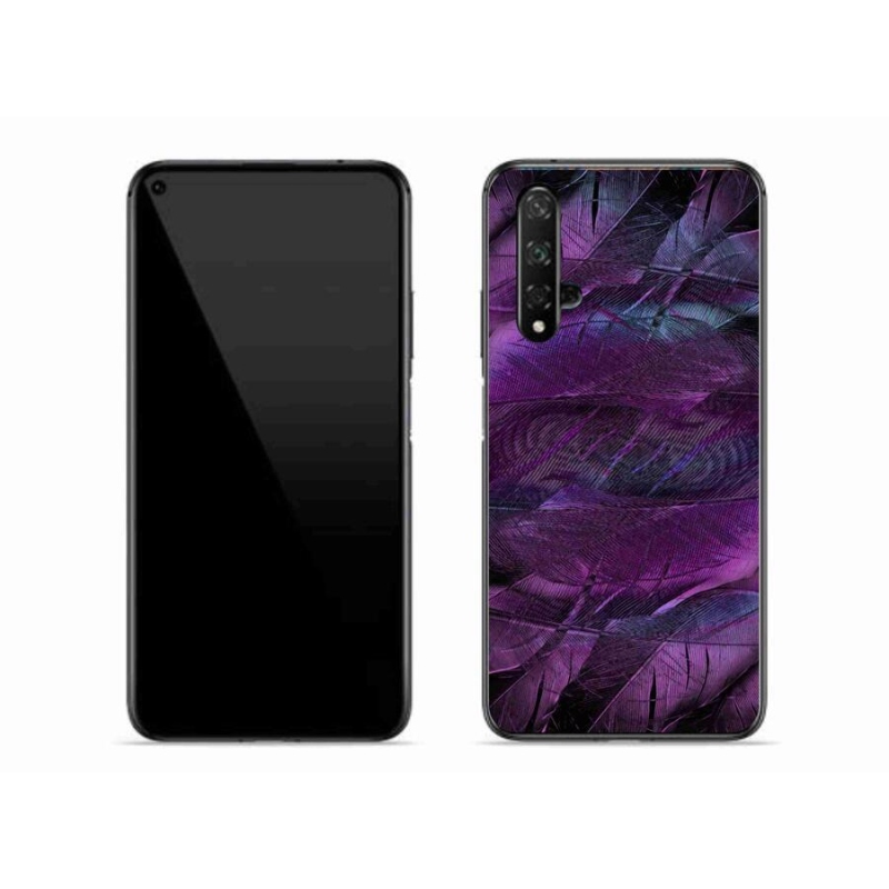 Zselés borítás mmCase a Honor 20-hoz - lila tollak