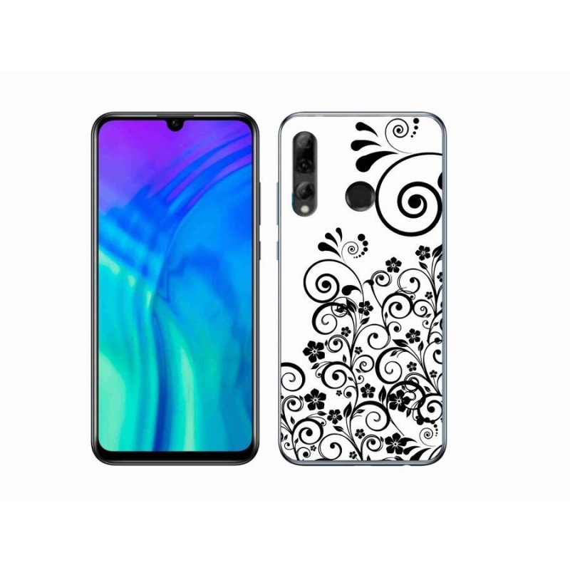Zselés borítás mmCase a Honor 20 Lite készülékhez - fekete-fehér virágminták