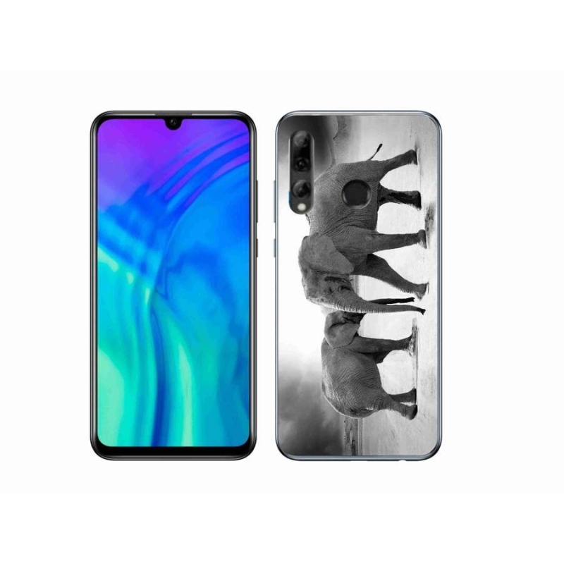 Gél borítás mmCase a Honor 20 Lite készülékhez - fekete és fehér elefántok