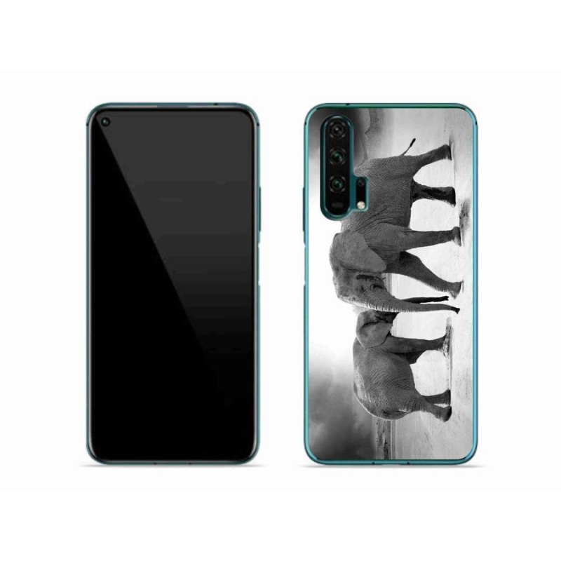 Zselés borítás mmCase a Honor 20 Pro-hoz - fekete és fehér elefántok