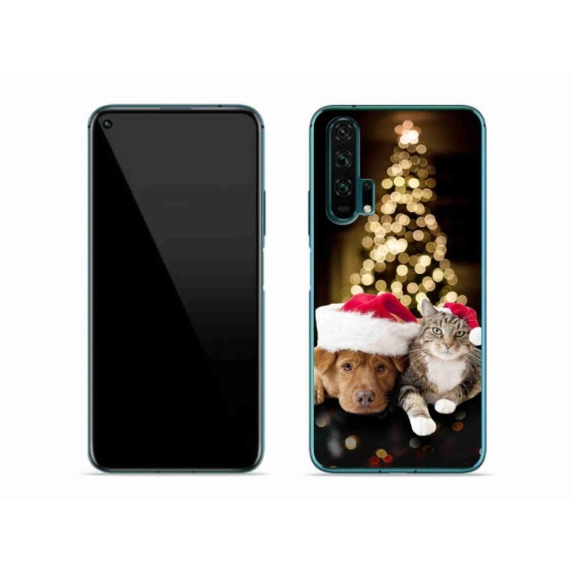Gél borítás mmCase a Honor 20 Pro-hoz - Karácsonyi kutya és macska