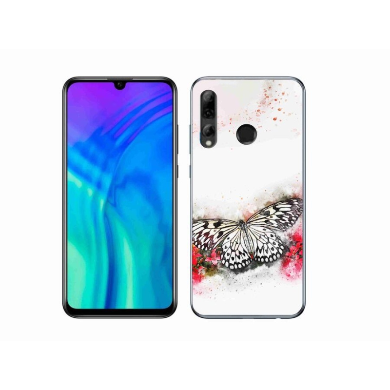 Zselés borító mmCase a Honor 20e készülékhez - fekete-fehér pillangó