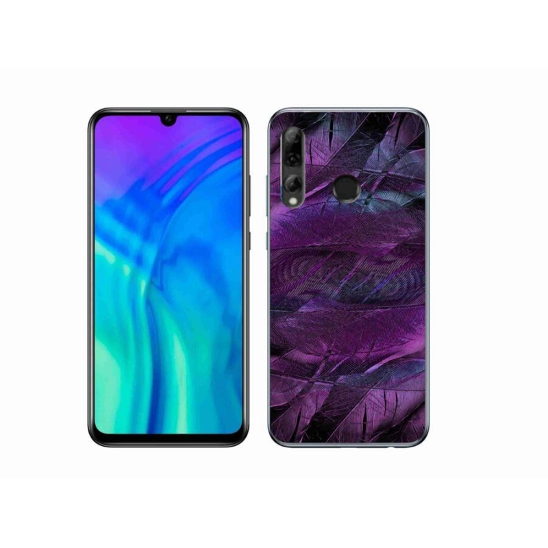 Zselés borítás mmCase a Honor 20e számára - lila tollak