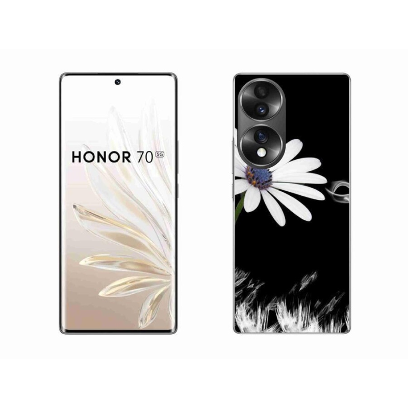 Zselés borító mmCase a Honor 70-hez - fehér virág