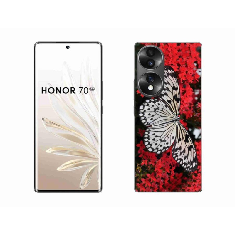 Zselés borító mmCase a Honor 70-hez - fekete-fehér pillangó 1