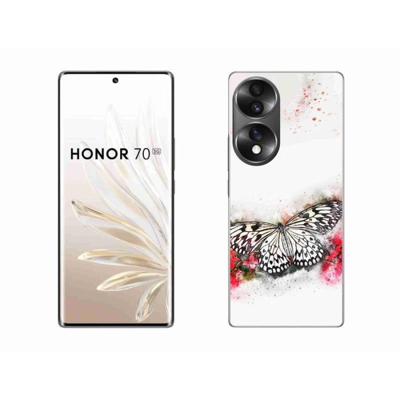 Zselés borítás mmCase a Honor 70-hez - fekete-fehér pillangó