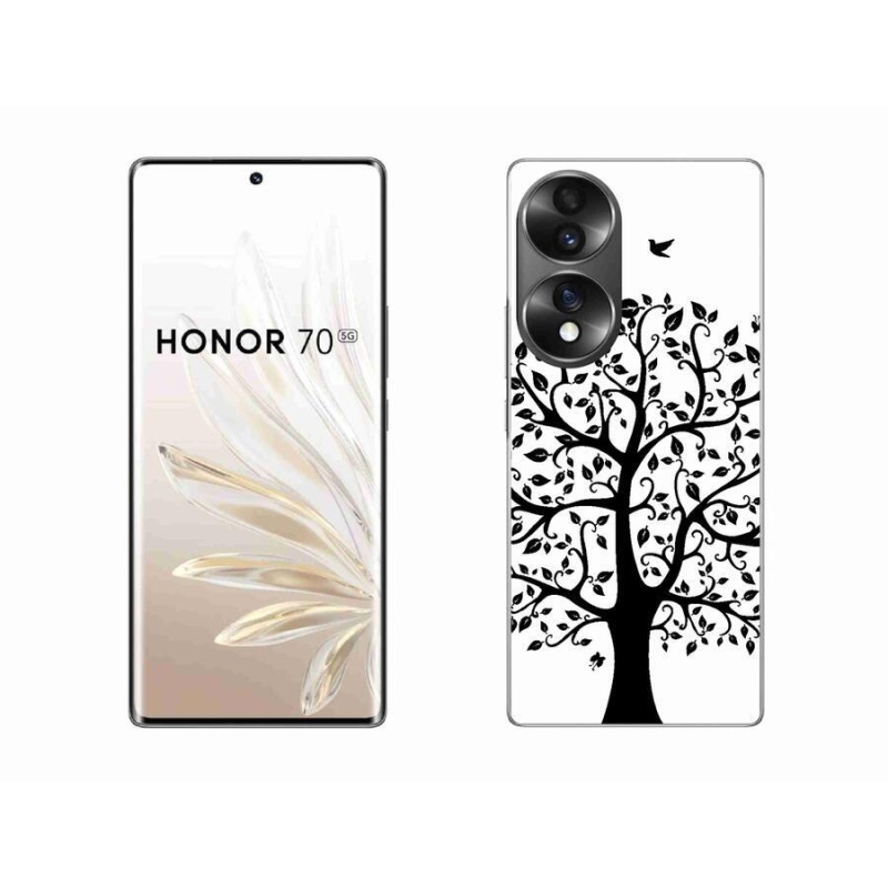 Zselés borító mmCase a Honor 70-hez - fekete-fehér fa