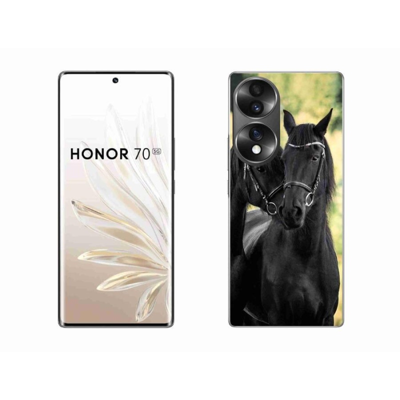 Zselés borítás mmCase a Honor 70-hez - két fekete ló