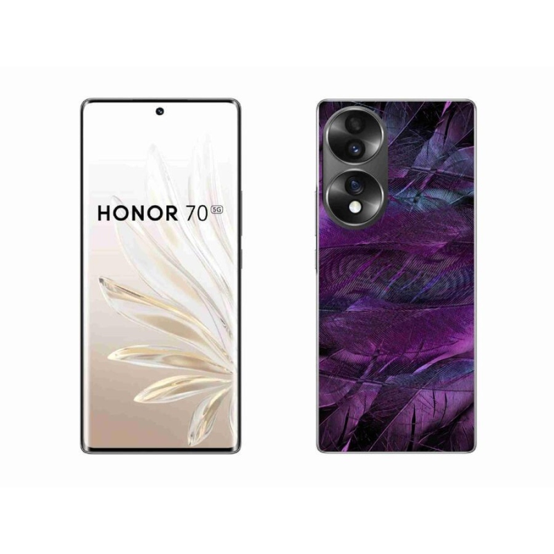 Zselés borítás mmCase a Honor 70-hez - lila tollak