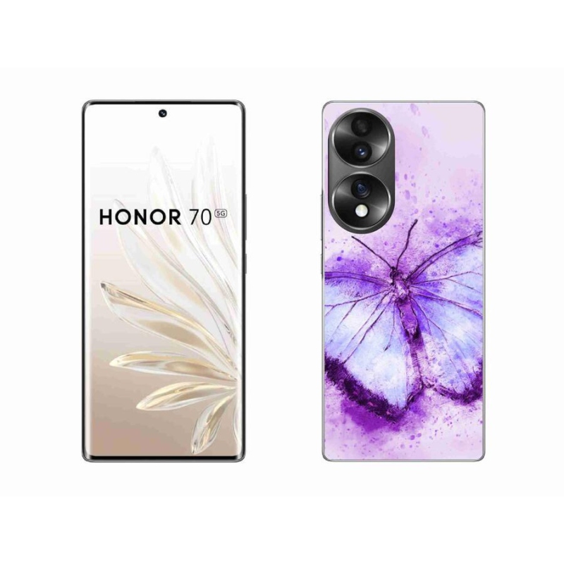 Zselés borítás mmCase a Honor 70-hez - lila pillangó