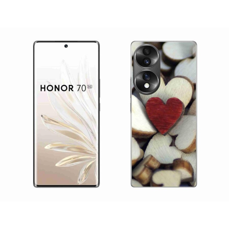 Gél borítás mmCase for Honor 70 - gravírozott piros szív