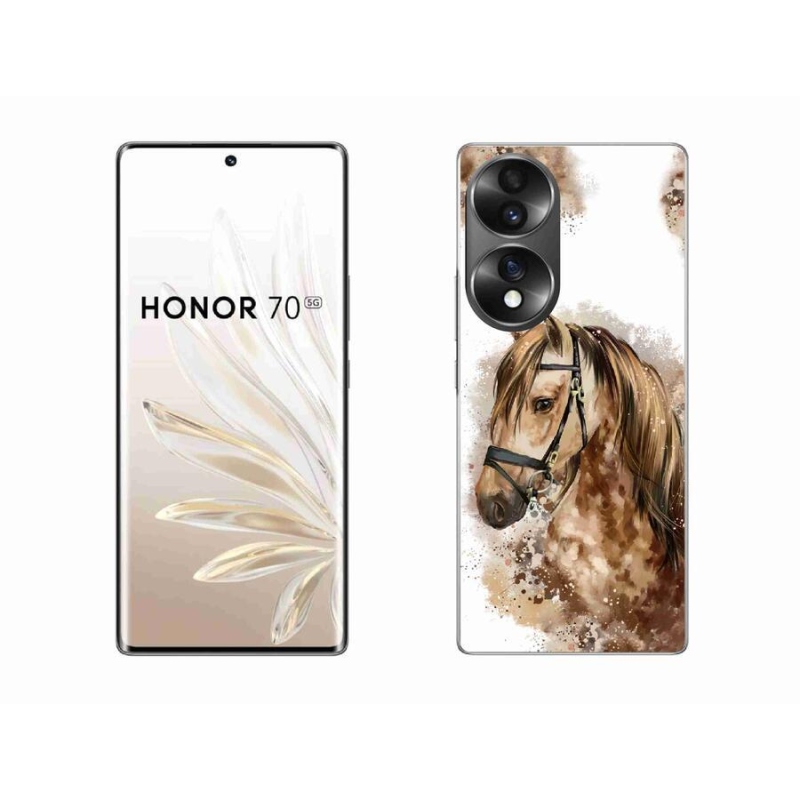 Zselés borító mmCase a Honor 70 készülékhez - barna rajzfilm ló
